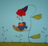 Oiseau et fleur.